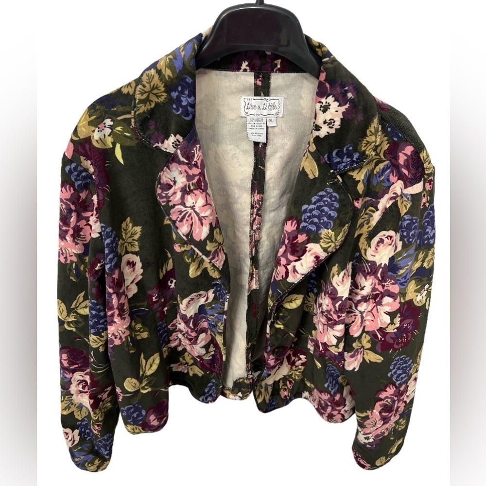 Live A Little Floral Corduroy Blazer - Size XL
